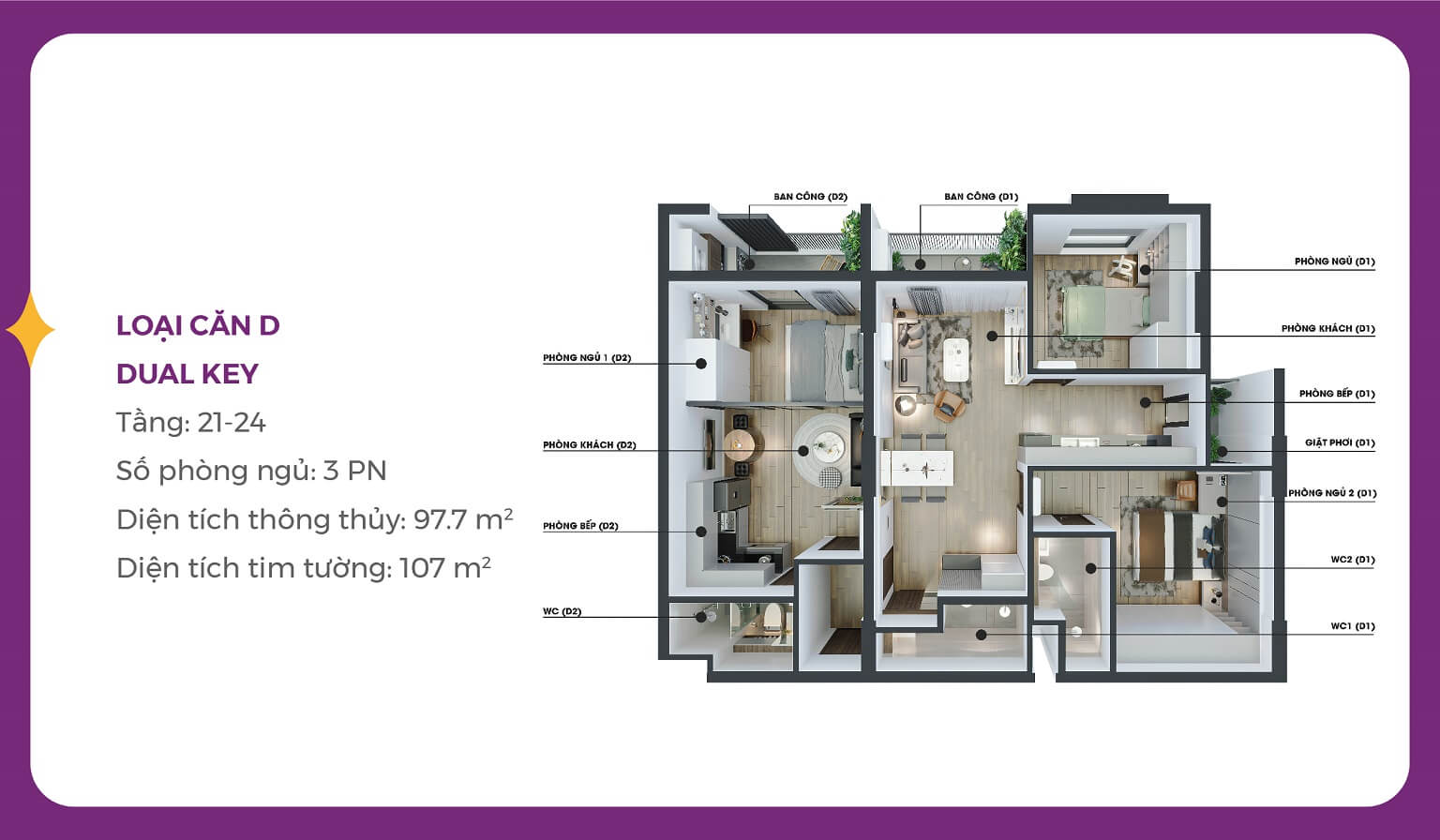 thiết kế căn hộ mia center point đà nẵng