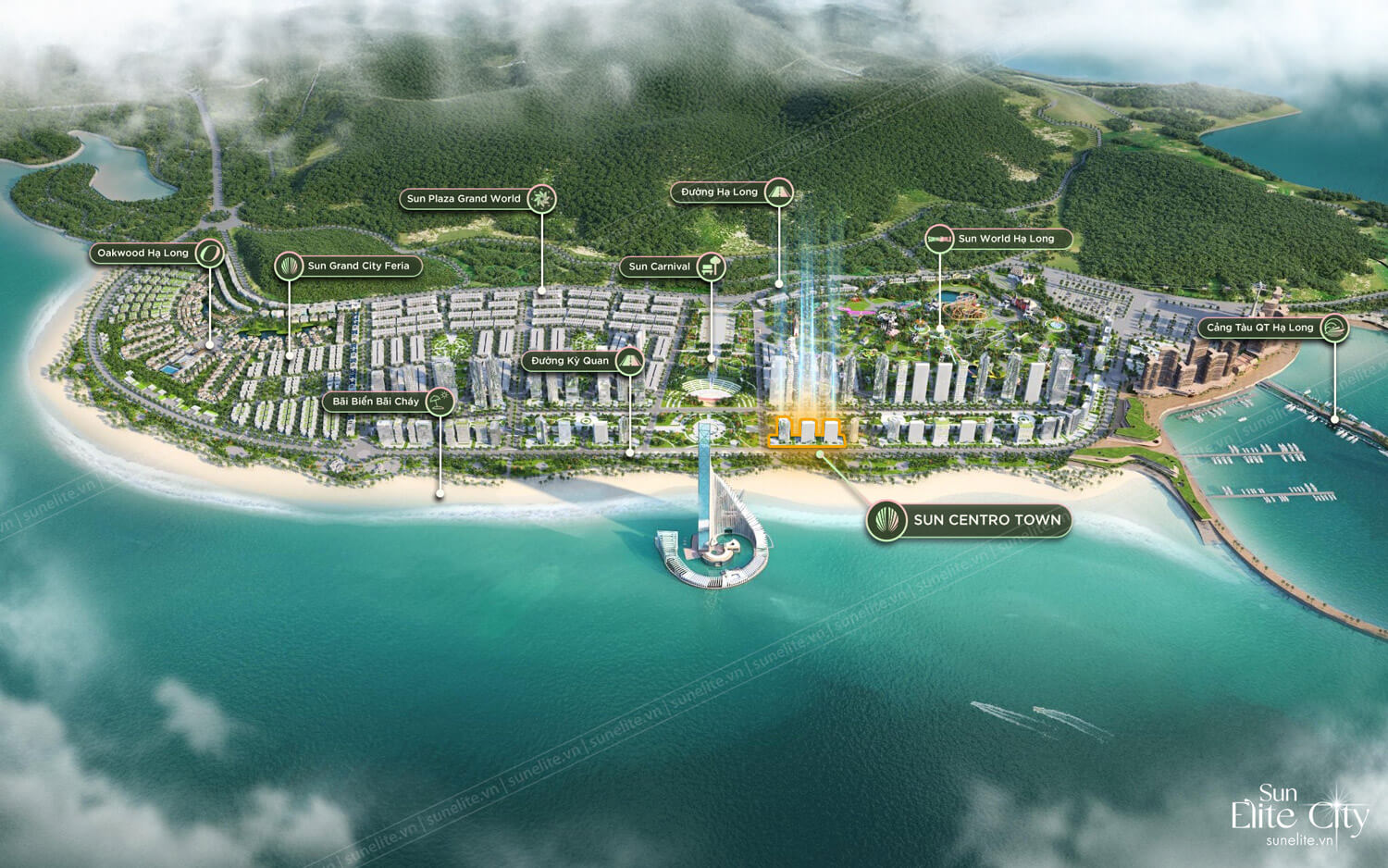 vị trí dự án chung cư sun centro town hạ long
