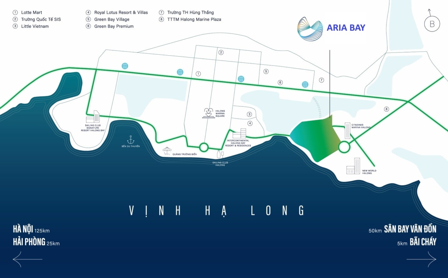 vị trí dự án aria bay hạ long bim group